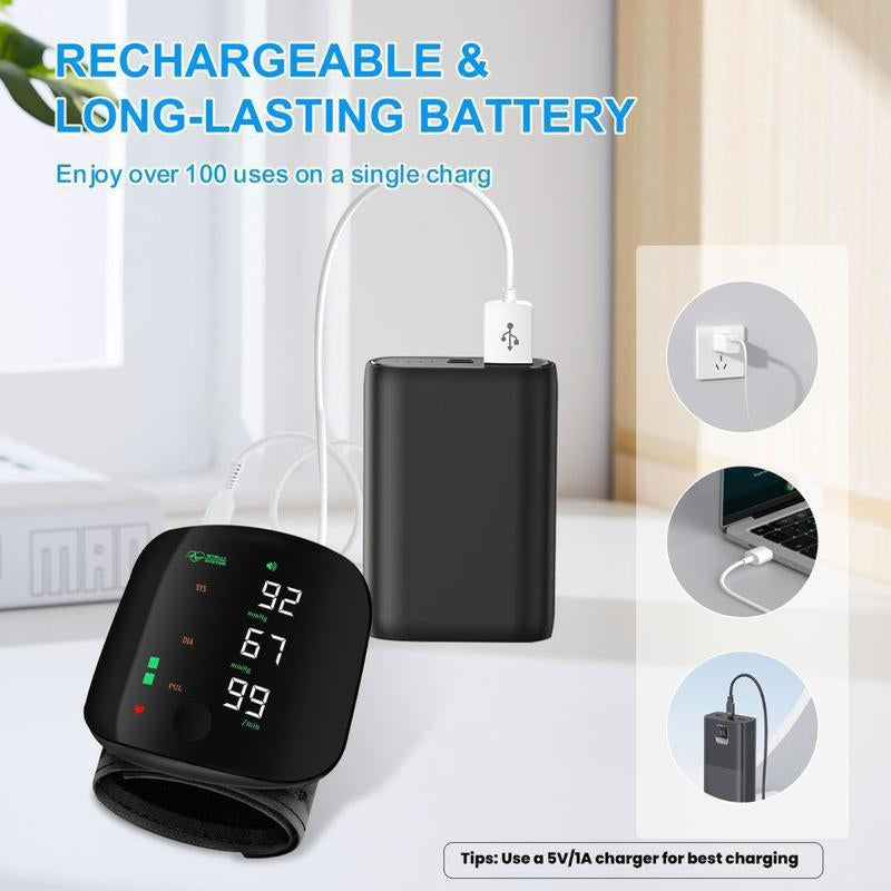 Touch Screen Wrist Blood Pressure Cuff 99X2 Reading Memory Wrist Bp Monitor with Carrying Case,Wrist Blood Pressure Monitor Led Display,Health Monitoring Adjustable.
