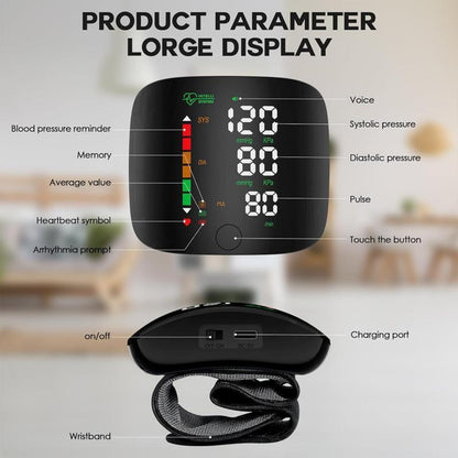 Touch Screen Wrist Blood Pressure Cuff 99X2 Reading Memory Wrist Bp Monitor with Carrying Case,Wrist Blood Pressure Monitor Led Display,Health Monitoring Adjustable.